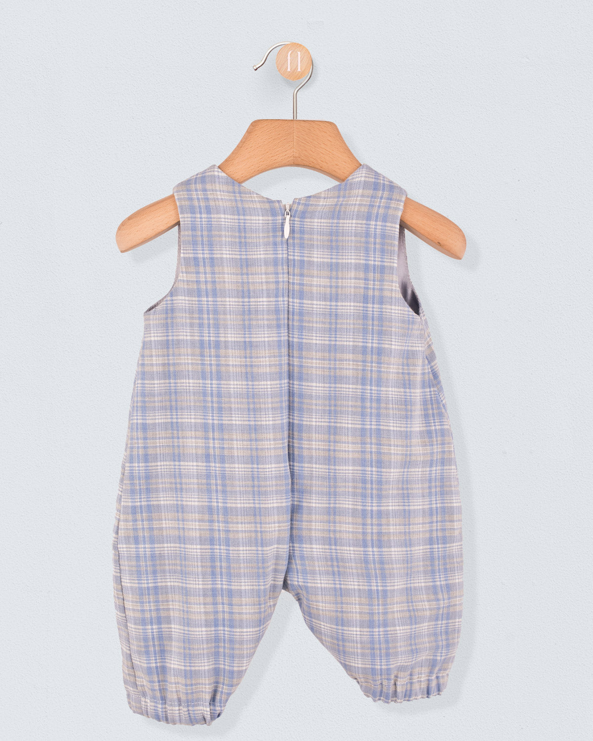 Harry Italian Blue Plaid Flannel Romper